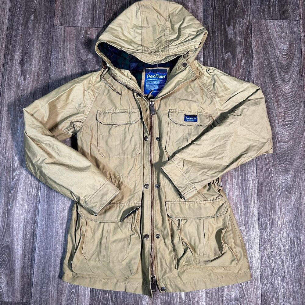 Penfield Kasson Mountain Parka Tan Tartan Lined Jacket gorpcore